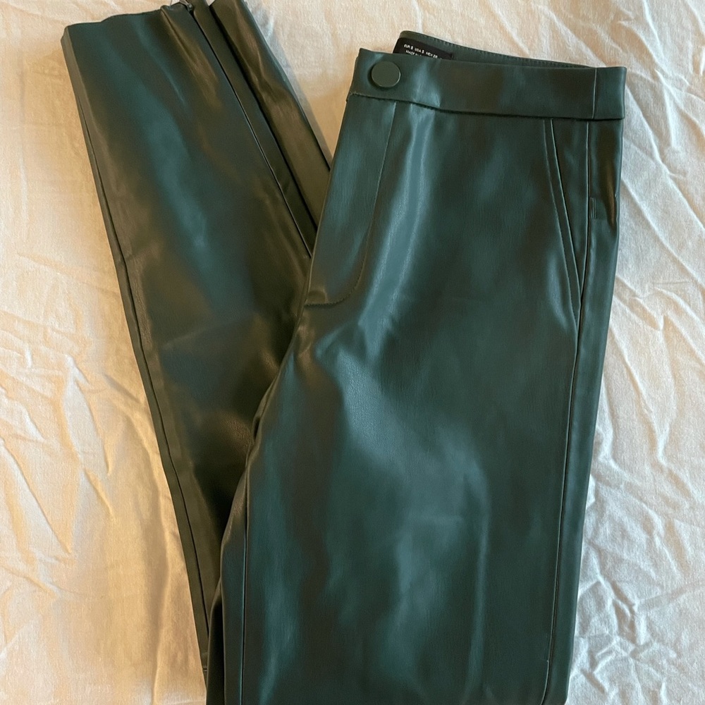 Green leather Zara pants